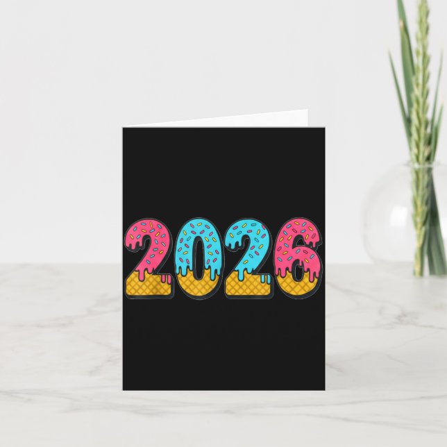 2026 Ice Cream Drip Meme New Year Gen Alpha Slang  Card (Front)