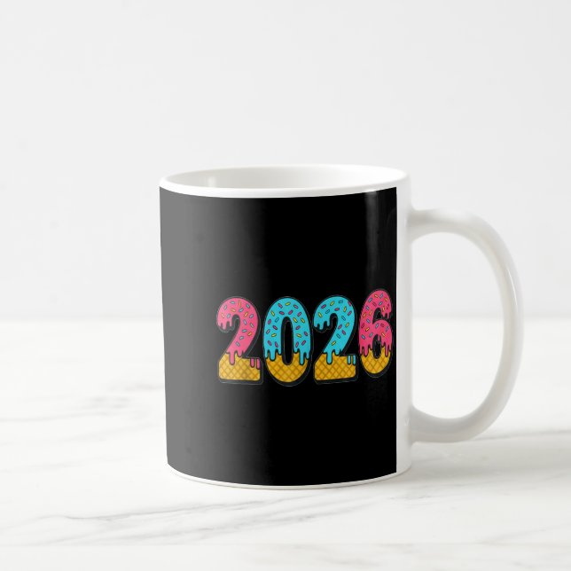 2026 Ice Cream Drip Meme New Year Gen Alpha Slang  Coffee Mug (Right)