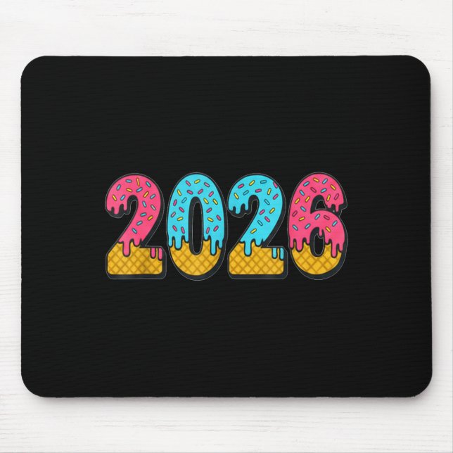 2026 Ice Cream Drip Meme New Year Gen Alpha Slang  Mouse Pad (Front)