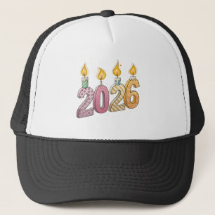 2026 Image Printed above Glowing Candle Flames-Cap Trucker Hat
