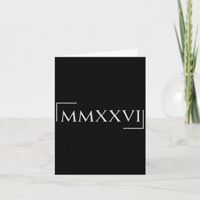 2026 in roman numerals mmxxvi  card (Front)