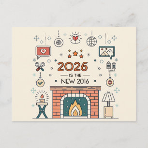 2026 Is The New 2016 Cozy Culture Vector Postcard