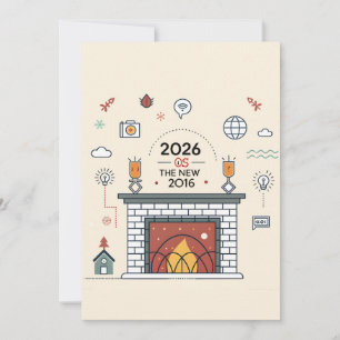 2026 Is The New 2016 Digital Culture Vector Holiday Card
