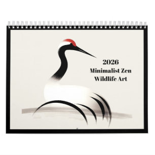 2026 Japanese Ink Brush Animal 12 Month  Calendar