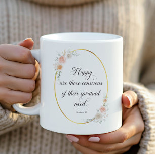 2026 JW Year Text Matthew 5:3 with Roses Coffee Mug