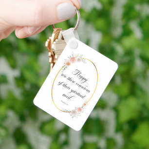2026 JW Year Text Matthew 5:3 with Roses Key Ring