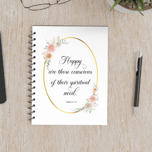2026 JW Year Text Matthew 5:3 with Roses Notebook