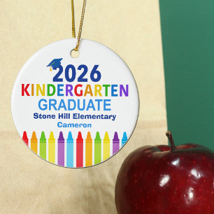 2026 Kindergarten Graduate Custom Graduation Photo Ceramic Ornament