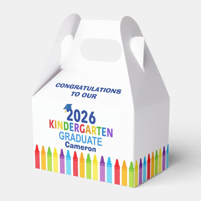 2026 Kindergarten Graduation Party Custom Graduate Favour Box (Front Side)