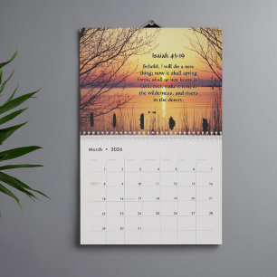 2026 KJV Bible Scripture Landscapes Christian Calendar