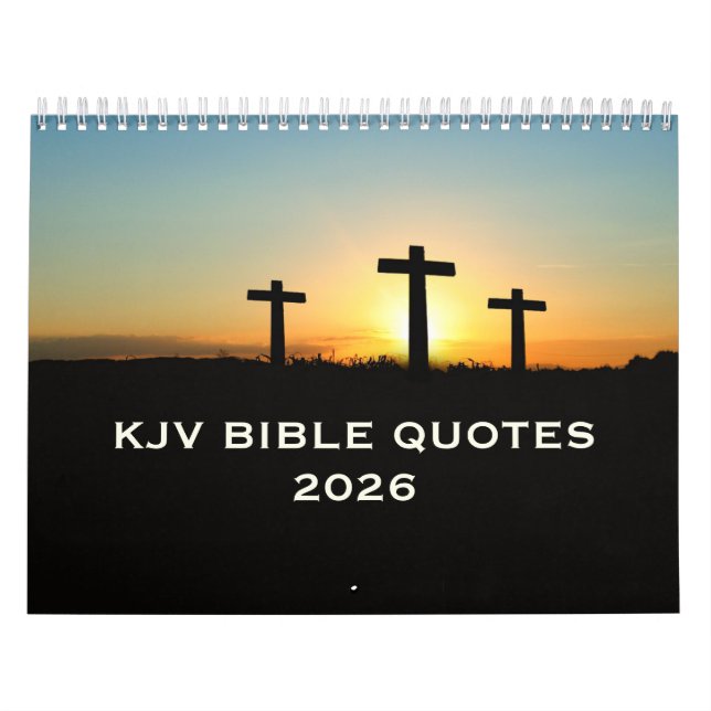 2026 KJV Bible Scripture Three Crosses Inspiration Calendar (Cover)