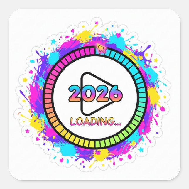 2026 Loading Play Button Sticker (Front)