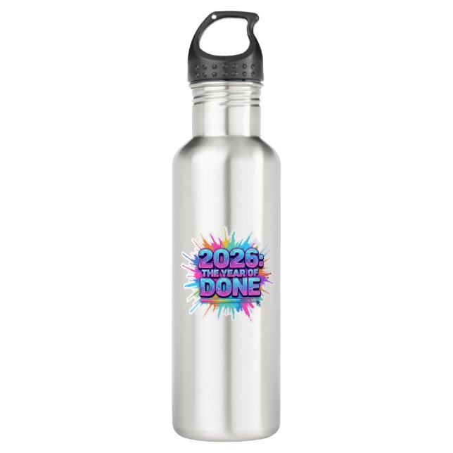 2026 Loading... Progress Bar Sticker 710 Ml Water Bottle (Front)