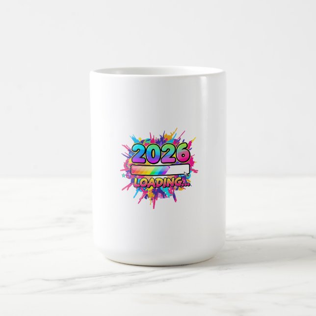 2026 Loading... Progress Bar Sticker Coffee Mug (Center)