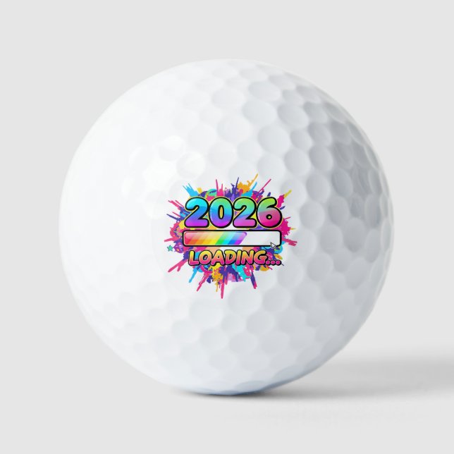 2026 Loading... Progress Bar Sticker Golf Balls (Front)