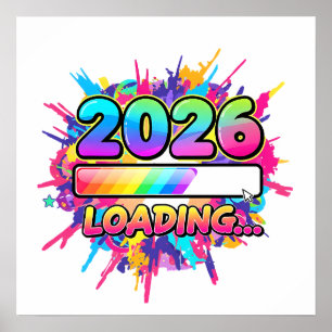2026 Loading... Progress Bar Sticker Poster