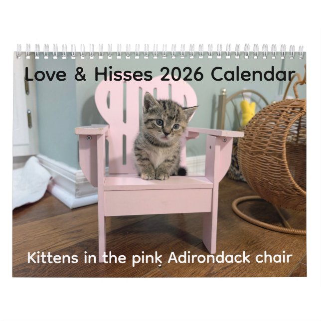 2026 Love & Hisses Calendar - the pink Adirondack (Cover)