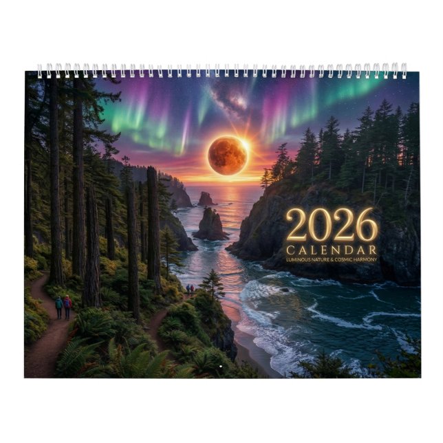 2026 Luminous Cosmic Harmony Wall Calendar (Cover)