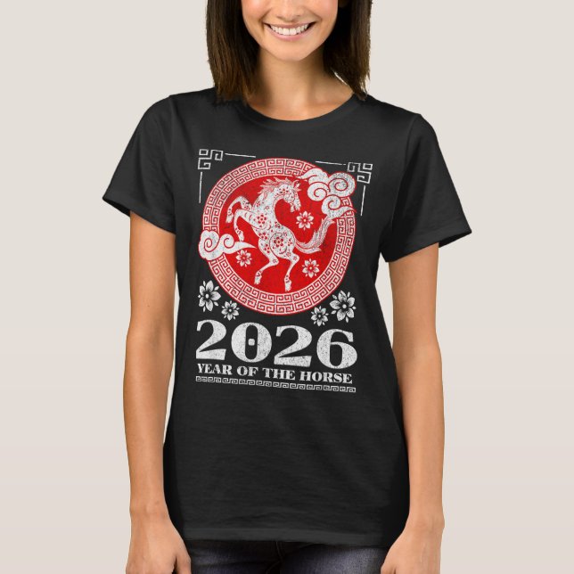 2026 Lunar Chinese New Year Fire Horse  T-Shirt (Front)