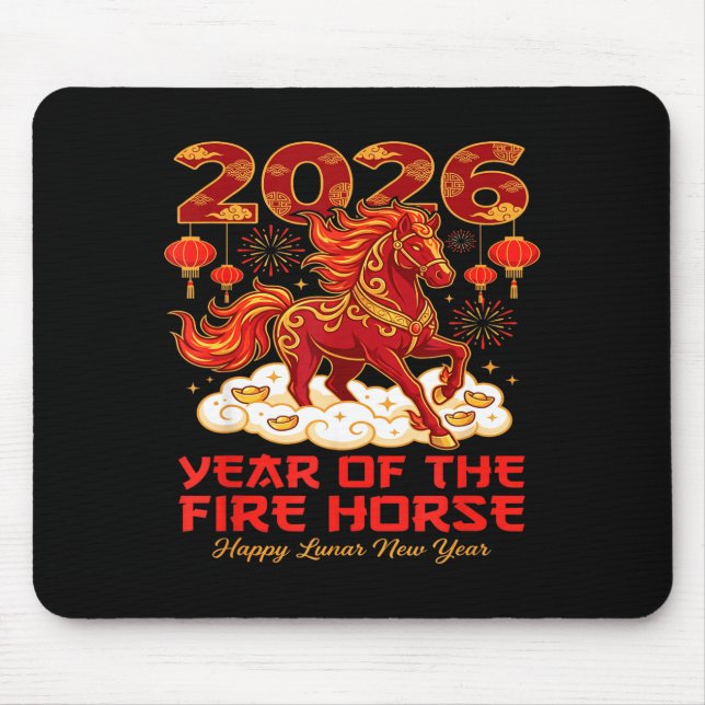 2026 Lunar Chinese New Year Of The Fire Horse Zodi Mouse Pad (Front)