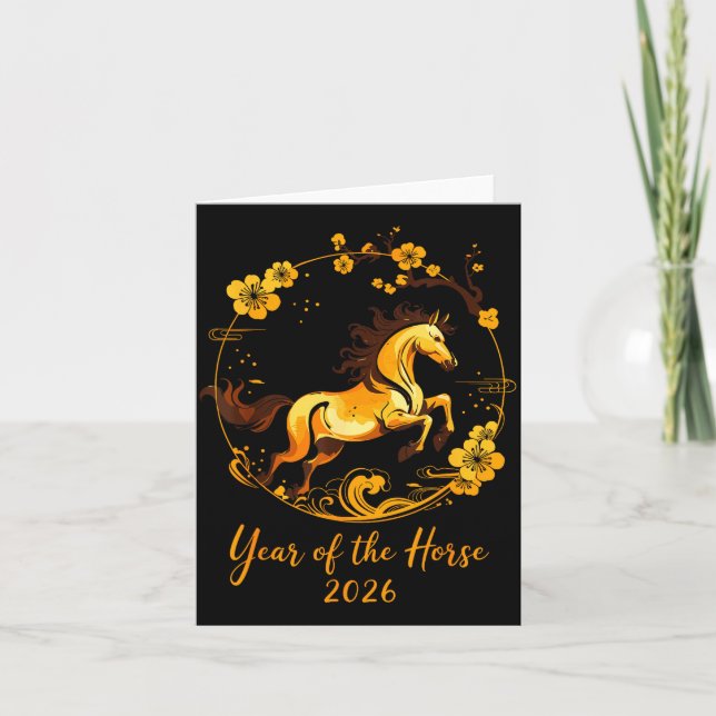 2026 Lunar New Year Horse Men Women Girls Boys Kid Card (Front)