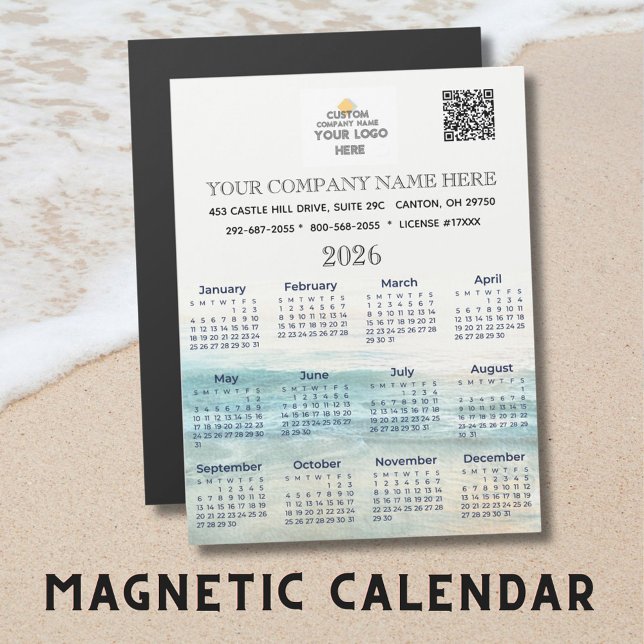 2026 Magnet Calendar Business Name Logo QR Code (Creator Uploaded)