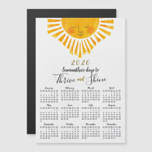2026 Magnetic Calendar Cute Sun Inspiring