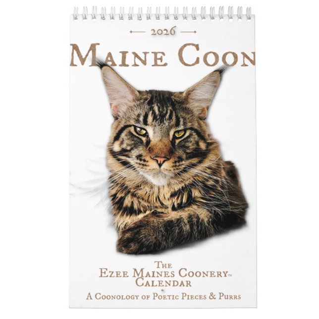 2026 Maine Coon Cat Calendar (Cover)