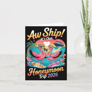 2026 Matching Honeymoon Cruise Flamingo Bride Card