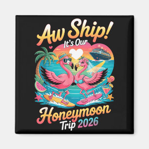 2026 Matching Honeymoon Cruise Flamingo Bride Magnet