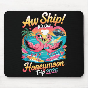 2026 Matching Honeymoon Cruise Flamingo Bride Mouse Pad