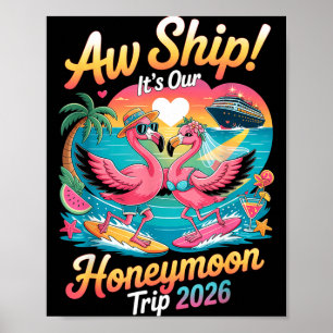 2026 Matching Honeymoon Cruise Flamingo Bride Poster