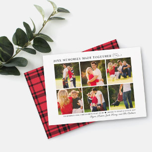 2026 Memories Made Together Red Plaid Collage Holiday Card