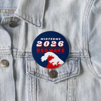 2026 Midterms RED WAVE 7.5 Cm Round Badge