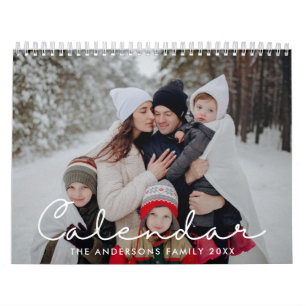 2026 Minimalist Script Custom Photo Calendar