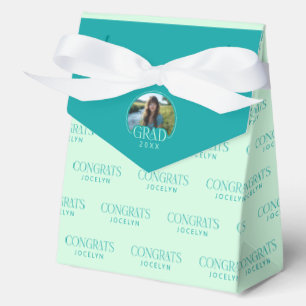 2026 Mint Green Teal Congrats Graduation Party Favour Box