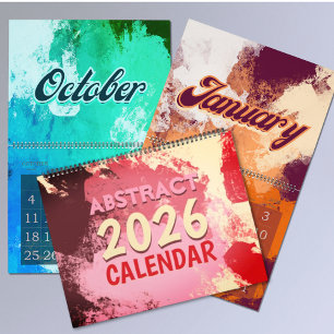 2026 modern abstract colorful retro  calendar