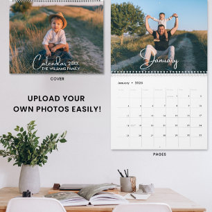 2026 Modern Custom Photo Create Your Own Family Calendar