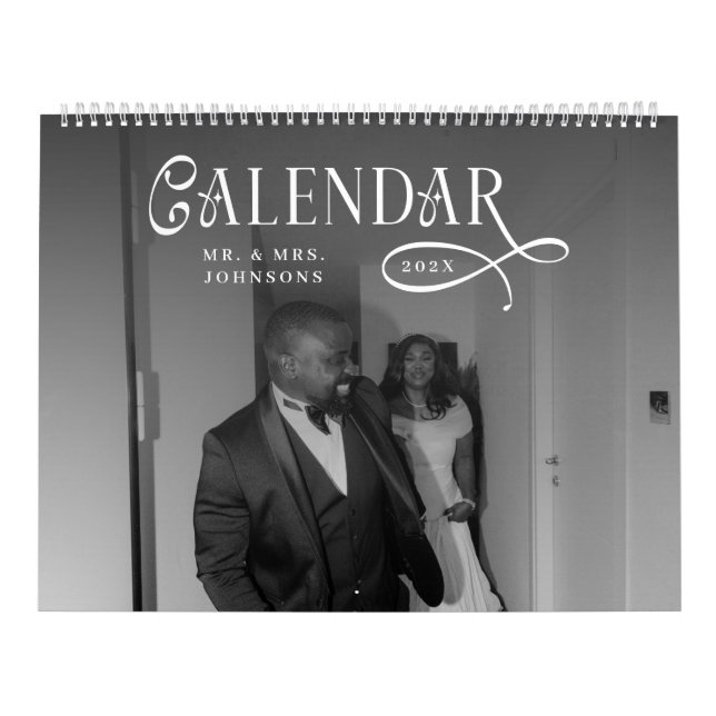 2026 Modern Elegant Wedding 14 Photos Newlyweds Calendar (Cover)