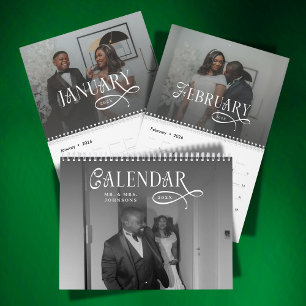 2026 Modern Elegant Wedding 14 Photos Newlyweds Calendar