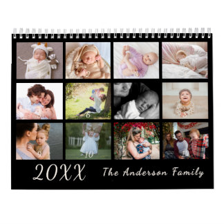 2026 Modern Family Photo Calendar – black & white