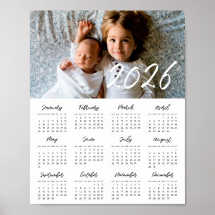 2026 modern family photo calendar poster