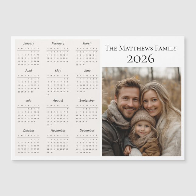 2026 Modern Landscape Holiday Photo Calendar (Front)