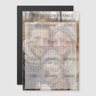 2026 Modern Sleek Holiday Photo Calendar