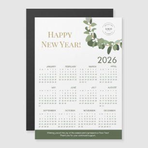 2026 Modern Wreath Your Logo here Calendar green