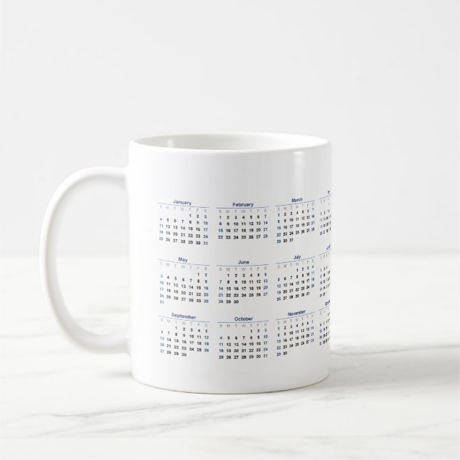 2026 Monthly Calendar Coffee Coffee Mug (Left)