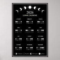 2026 Moon Phase Calendar Lunar Cycles Minimalist