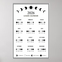 2026 Moon Phase Calendar Lunar Cycles Minimalist