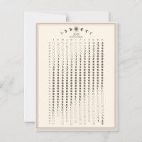 2026 Moon Phase Lunar Cycles Calendar Minimalist