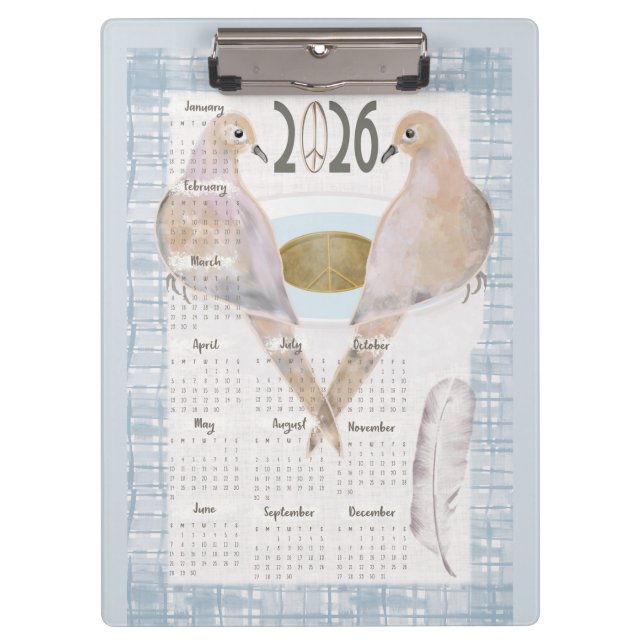 2026 Mourning Doves For Peace Clipboard (Front)